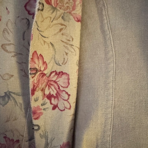 Vintage 2000’s Ralph Lauren Floral Linen Tailored Jacket - Picture 5 of 8
